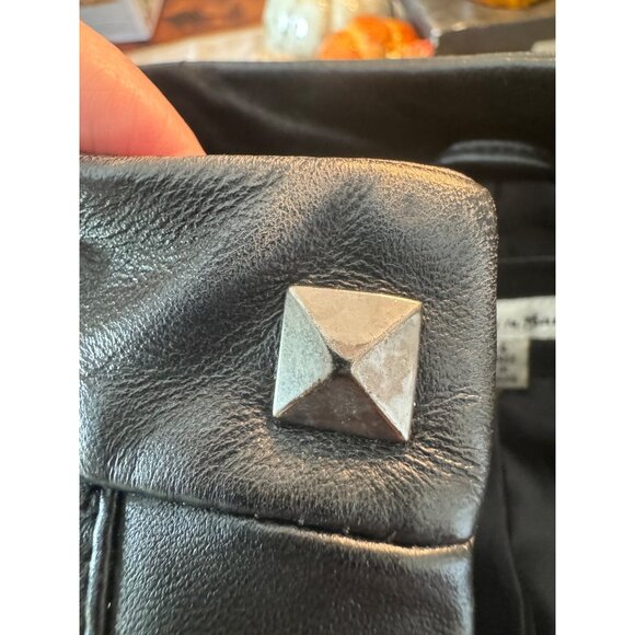 Vintage Yvonne Marie Women Lamb's Leather Studded Moto Biker Black Jacket City - Picture 13 of 14